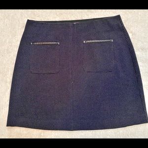 ELLE Blue w/White Dots A Line Mini Skirt Size S
